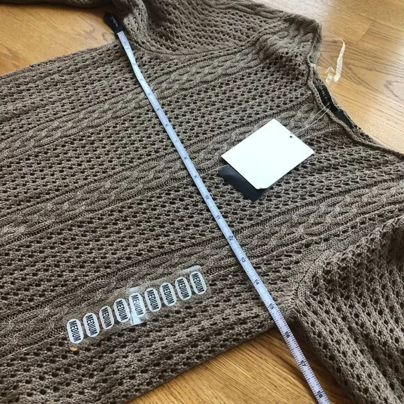 Jeanne Pierre Taupe Knit Sweater Size Medium NWT - Picture 7 of 8